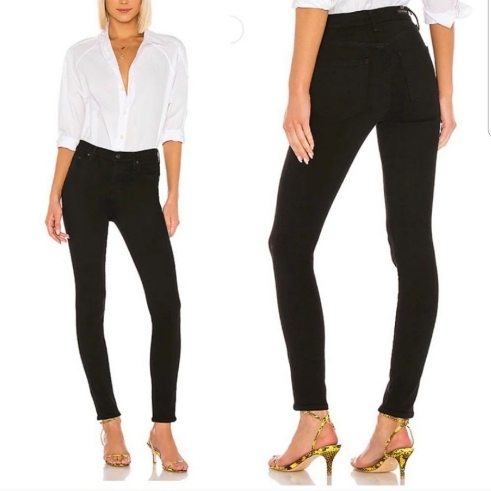 Citizens of Humanity Rocket High Rise Skinny Jeans Denim All Black Stretch